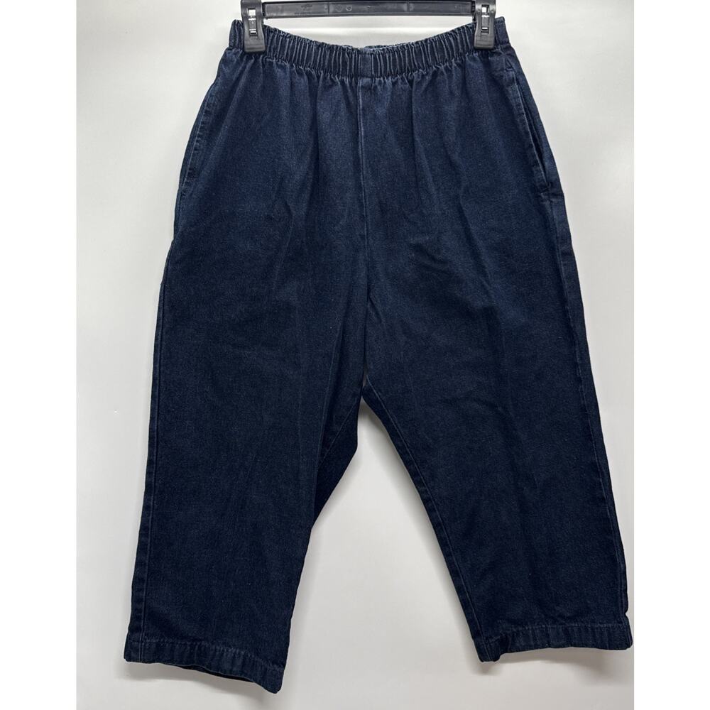 Women Bristol Blues Capris Size 14P Elastic Waist Pull On Pockets